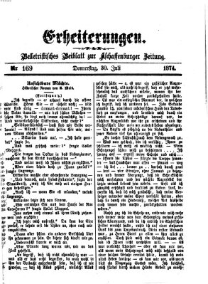 Erheiterungen (Aschaffenburger Zeitung) Donnerstag 30. Juli 1874