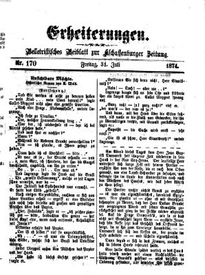 Erheiterungen (Aschaffenburger Zeitung) Freitag 31. Juli 1874