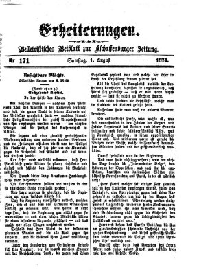 Erheiterungen (Aschaffenburger Zeitung) Samstag 1. August 1874