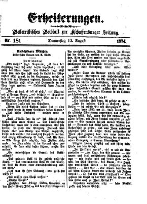 Erheiterungen (Aschaffenburger Zeitung) Donnerstag 13. August 1874