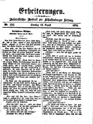 Erheiterungen (Aschaffenburger Zeitung) Dienstag 18. August 1874