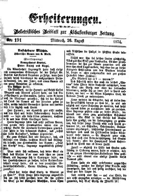 Erheiterungen (Aschaffenburger Zeitung) Mittwoch 26. August 1874