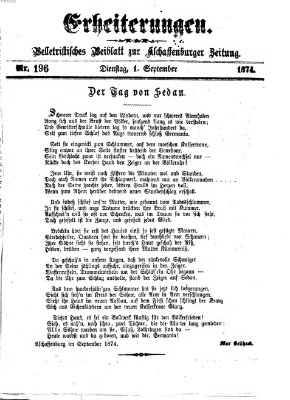 Erheiterungen (Aschaffenburger Zeitung) Dienstag 1. September 1874