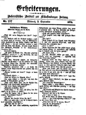 Erheiterungen (Aschaffenburger Zeitung) Mittwoch 2. September 1874