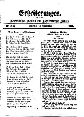 Erheiterungen (Aschaffenburger Zeitung) Samstag 12. September 1874