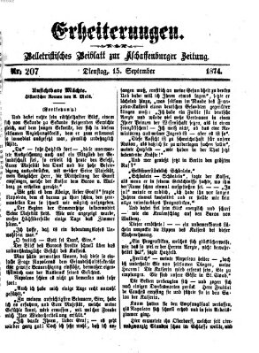 Erheiterungen (Aschaffenburger Zeitung) Dienstag 15. September 1874