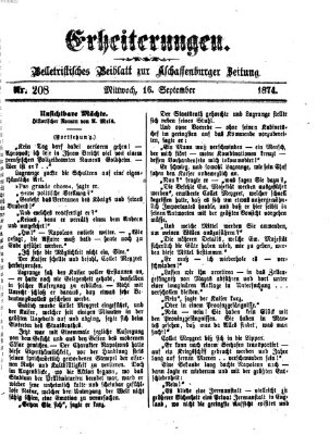 Erheiterungen (Aschaffenburger Zeitung) Mittwoch 16. September 1874
