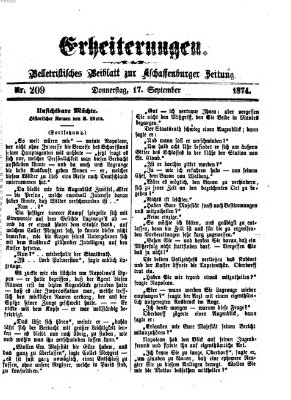 Erheiterungen (Aschaffenburger Zeitung) Donnerstag 17. September 1874