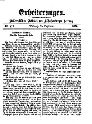 Erheiterungen (Aschaffenburger Zeitung) Mittwoch 23. September 1874