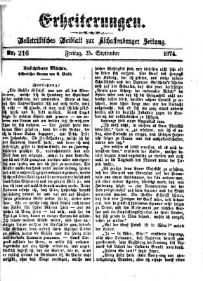 Erheiterungen (Aschaffenburger Zeitung) Freitag 25. September 1874