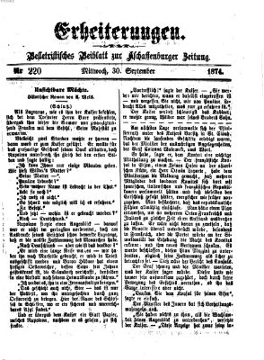 Erheiterungen (Aschaffenburger Zeitung) Mittwoch 30. September 1874