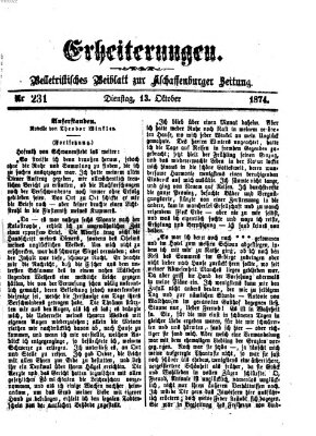 Erheiterungen (Aschaffenburger Zeitung) Dienstag 13. Oktober 1874