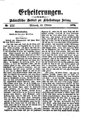 Erheiterungen (Aschaffenburger Zeitung) Mittwoch 14. Oktober 1874