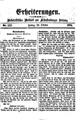 Erheiterungen (Aschaffenburger Zeitung) Freitag 23. Oktober 1874