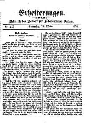 Erheiterungen (Aschaffenburger Zeitung) Donnerstag 29. Oktober 1874