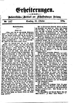 Erheiterungen (Aschaffenburger Zeitung) Samstag 31. Oktober 1874