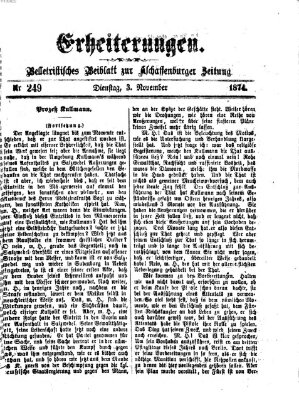 Erheiterungen (Aschaffenburger Zeitung) Dienstag 3. November 1874