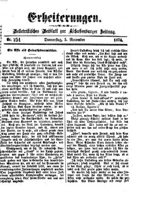 Erheiterungen (Aschaffenburger Zeitung) Donnerstag 5. November 1874