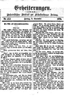 Erheiterungen (Aschaffenburger Zeitung) Freitag 6. November 1874