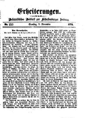 Erheiterungen (Aschaffenburger Zeitung) Samstag 7. November 1874