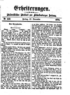 Erheiterungen (Aschaffenburger Zeitung) Freitag 13. November 1874