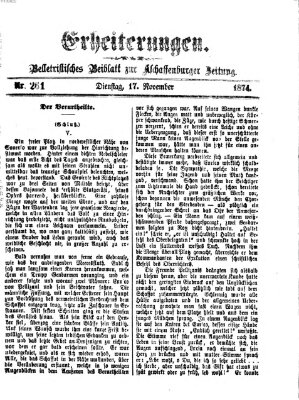 Erheiterungen (Aschaffenburger Zeitung) Dienstag 17. November 1874