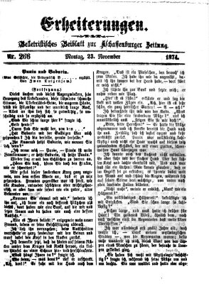 Erheiterungen (Aschaffenburger Zeitung) Montag 23. November 1874