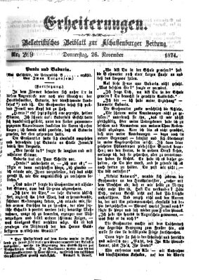 Erheiterungen (Aschaffenburger Zeitung) Donnerstag 26. November 1874