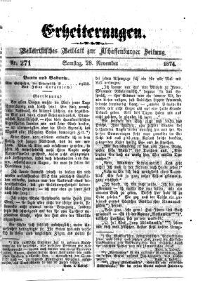 Erheiterungen (Aschaffenburger Zeitung) Samstag 28. November 1874