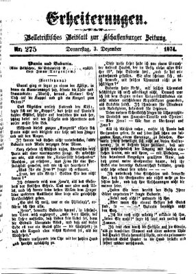 Erheiterungen (Aschaffenburger Zeitung) Donnerstag 3. Dezember 1874