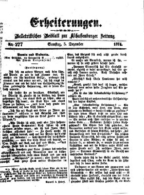 Erheiterungen (Aschaffenburger Zeitung) Samstag 5. Dezember 1874