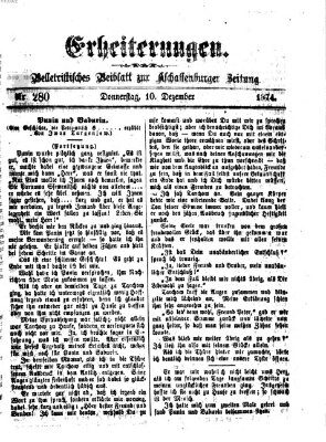 Erheiterungen (Aschaffenburger Zeitung) Donnerstag 10. Dezember 1874