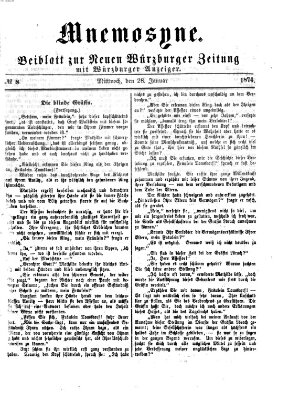 Mnemosyne (Neue Würzburger Zeitung) Mittwoch 28. Januar 1874