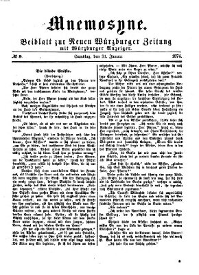 Mnemosyne (Neue Würzburger Zeitung) Samstag 31. Januar 1874