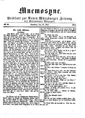 Mnemosyne (Neue Würzburger Zeitung) Samstag 23. Mai 1874