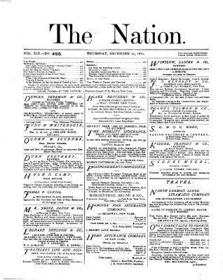 The nation Donnerstag 24. Dezember 1874
