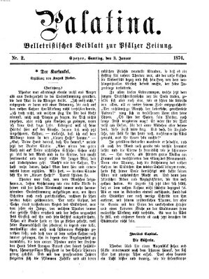 Palatina (Pfälzer Zeitung) Samstag 3. Januar 1874