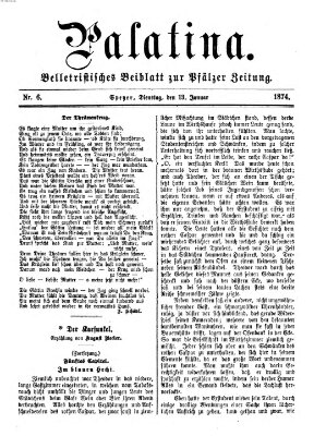 Palatina (Pfälzer Zeitung) Dienstag 13. Januar 1874