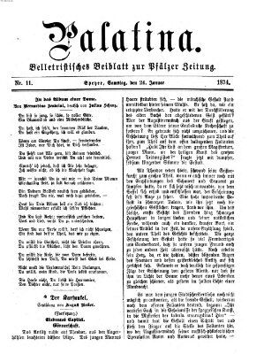 Palatina (Pfälzer Zeitung) Samstag 24. Januar 1874