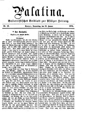 Palatina (Pfälzer Zeitung) Donnerstag 29. Januar 1874