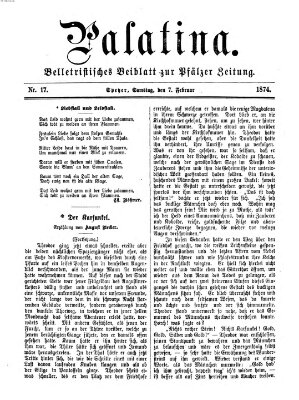 Palatina (Pfälzer Zeitung) Samstag 7. Februar 1874