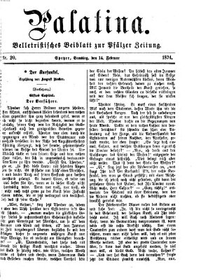 Palatina (Pfälzer Zeitung) Samstag 14. Februar 1874