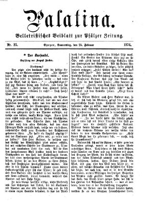 Palatina (Pfälzer Zeitung) Mittwoch 25. Februar 1874