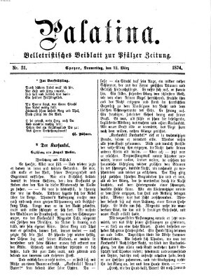 Palatina (Pfälzer Zeitung) Donnerstag 12. März 1874