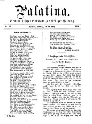 Palatina (Pfälzer Zeitung) Samstag 28. März 1874