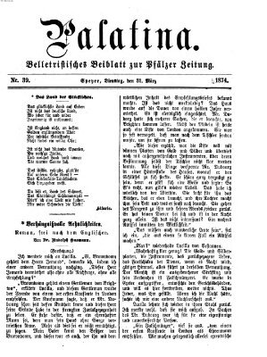 Palatina (Pfälzer Zeitung) Dienstag 31. März 1874