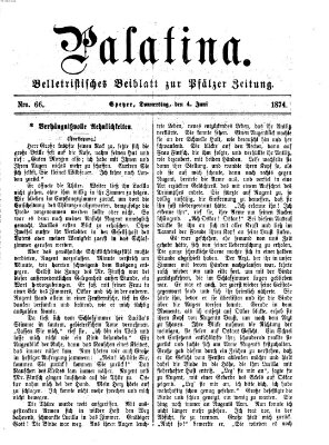 Palatina (Pfälzer Zeitung) Donnerstag 4. Juni 1874