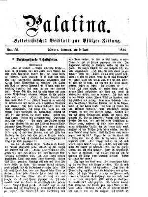 Palatina (Pfälzer Zeitung) Dienstag 9. Juni 1874