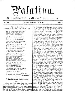 Palatina (Pfälzer Zeitung) Donnerstag 9. Juli 1874