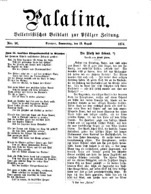 Palatina (Pfälzer Zeitung) Donnerstag 13. August 1874